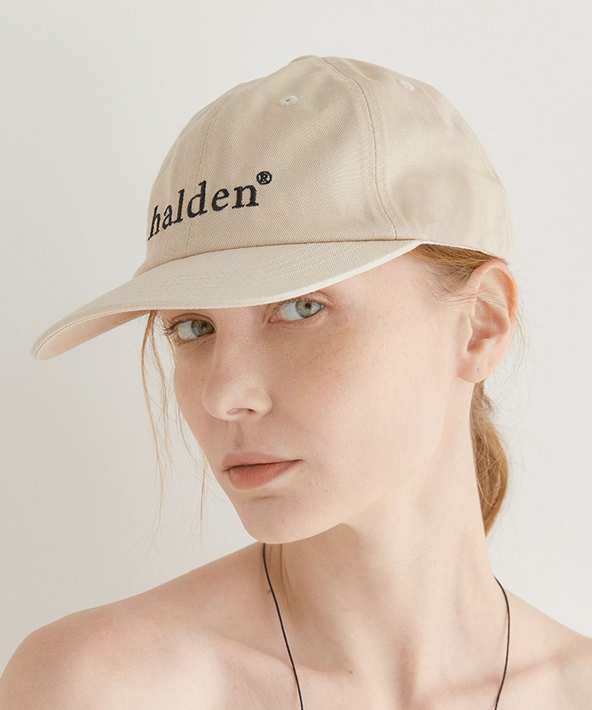 할렌(HALDEN) halden trademark logo ball cap (C001_light beige)