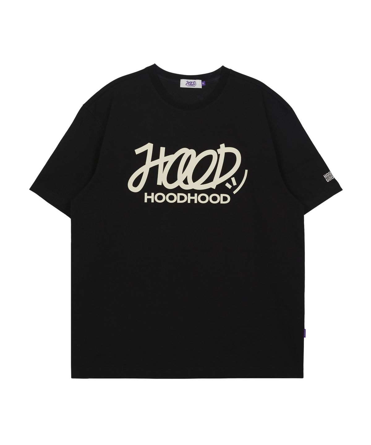 후드후드(HOODHOOD) 시그니처 로고 반팔티셔츠 블랙