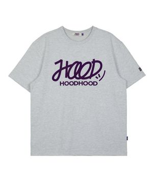 시그니처 로고 반팔티셔츠 멜란지화이트