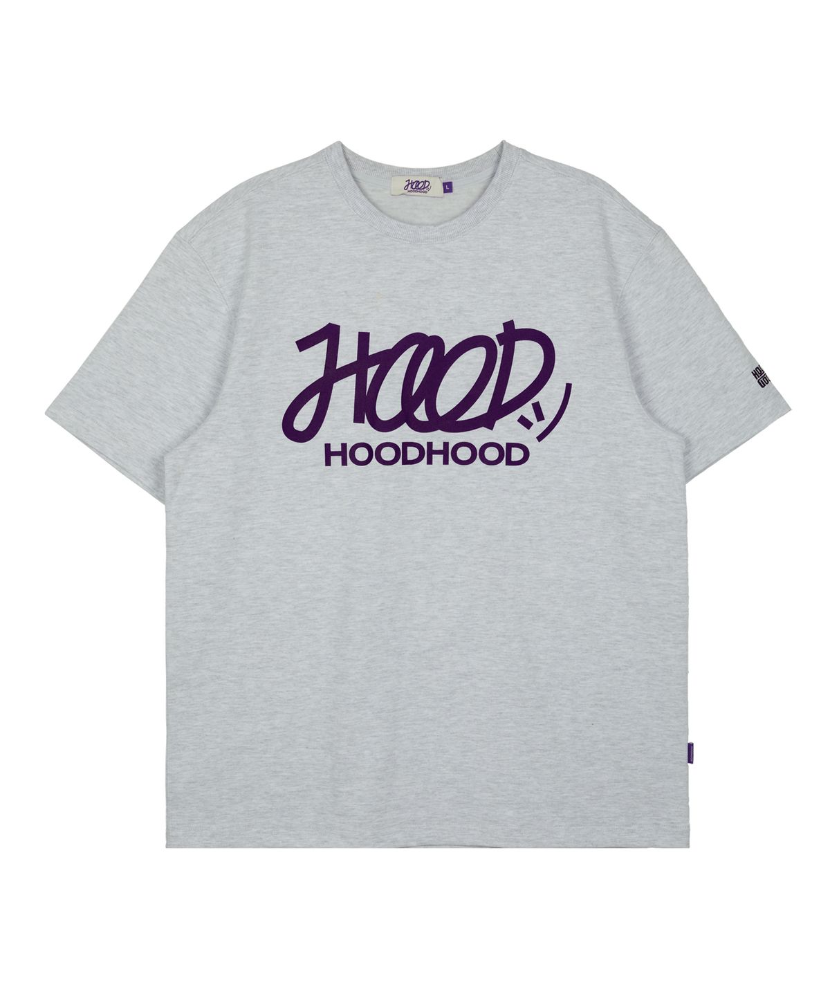 후드후드(HOODHOOD) 시그니처 로고 반팔티셔츠 멜란지화이트