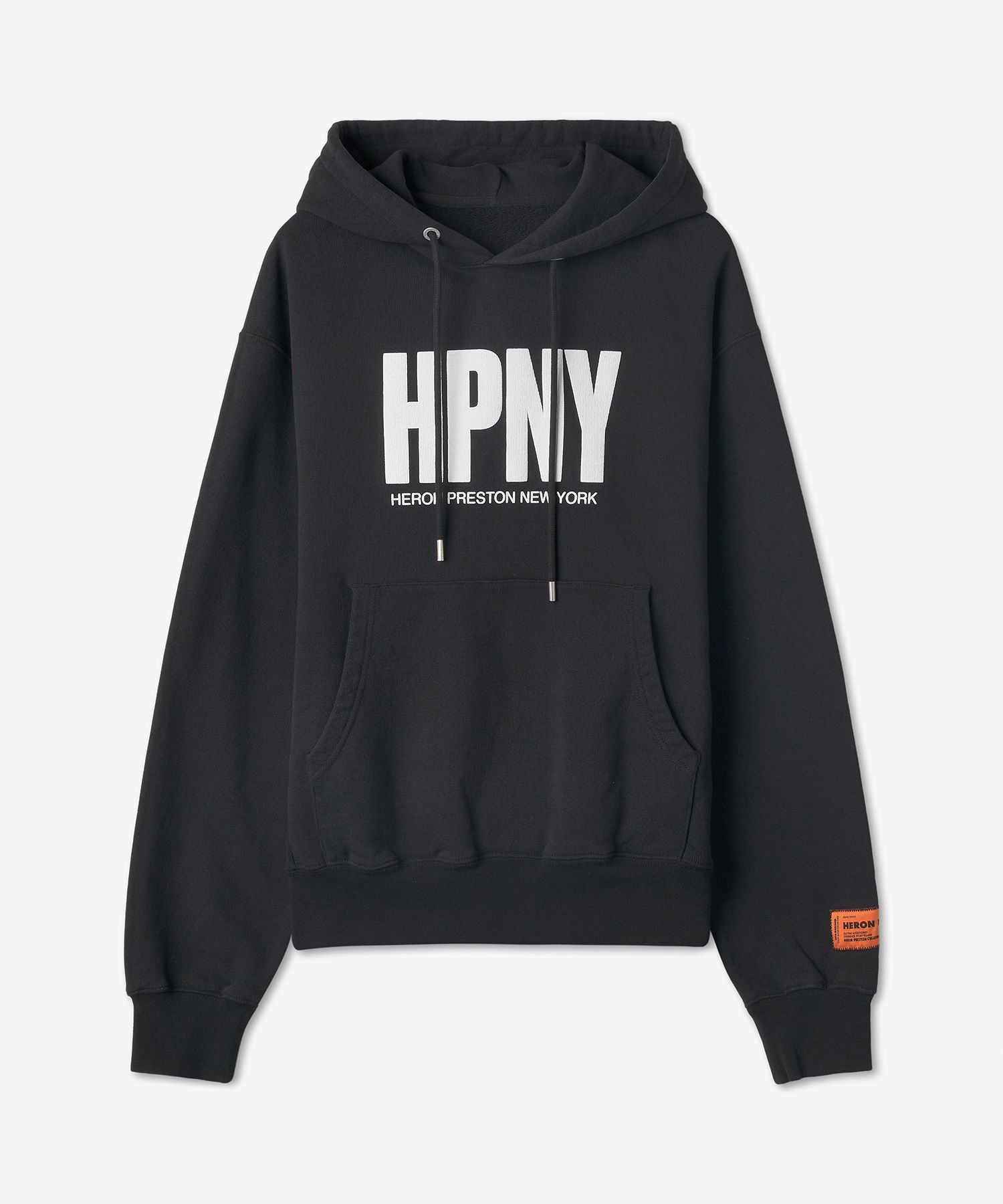 MUSINSA公式 | HERON PRESTON ロゴプリントフードパーカー - ブラック 