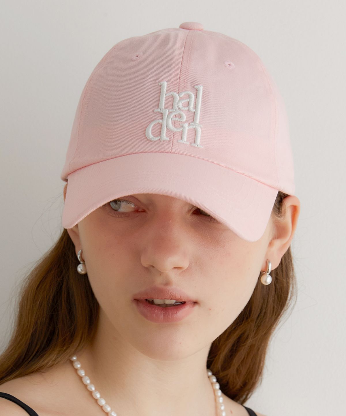 할렌(HALDEN) signature logo ball cap (C002_light pink)