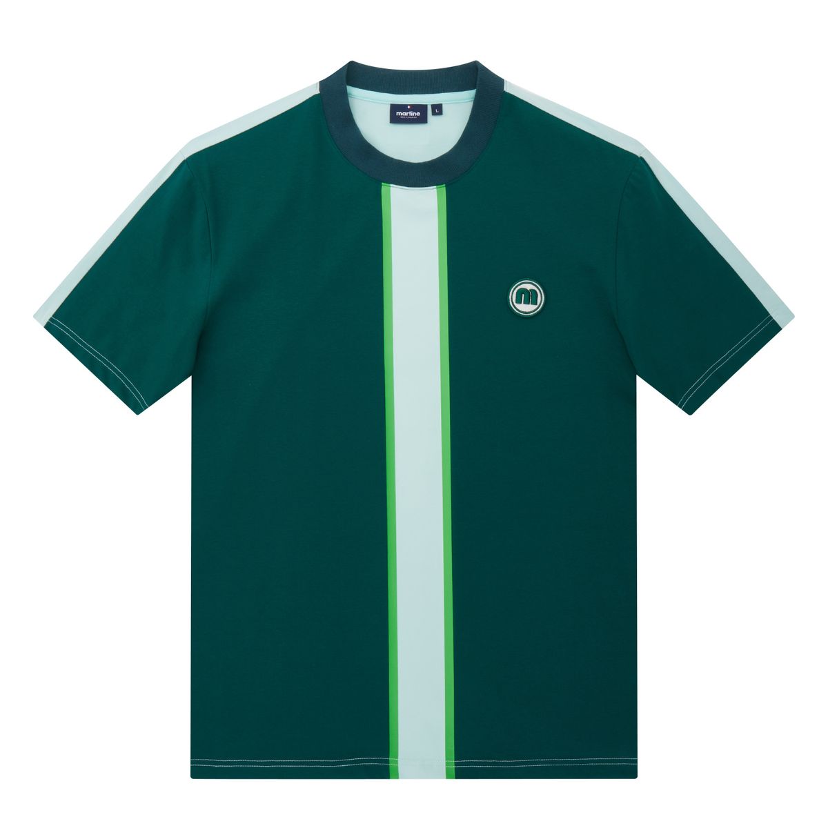 마틴골프(MARTINE GOLF) Line Print Round Shirts_Turquoise (Men)