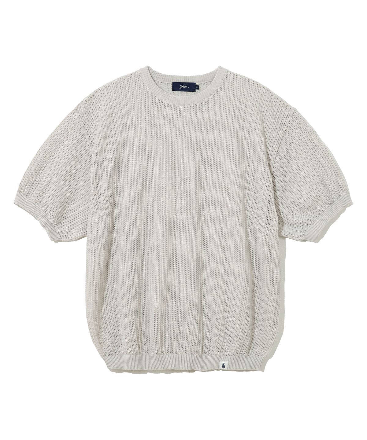 예일(YALE) MESH CREWNECK KNIT GREEN BEIGE