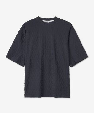 올 오버 로고 반소매 티셔츠 - 네이비 / CRTWMTOP016PLY015492