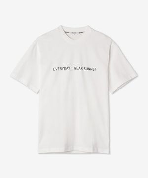 레터링 반소매 티셔츠 - 화이트 / CRTWXJER048JER0127433