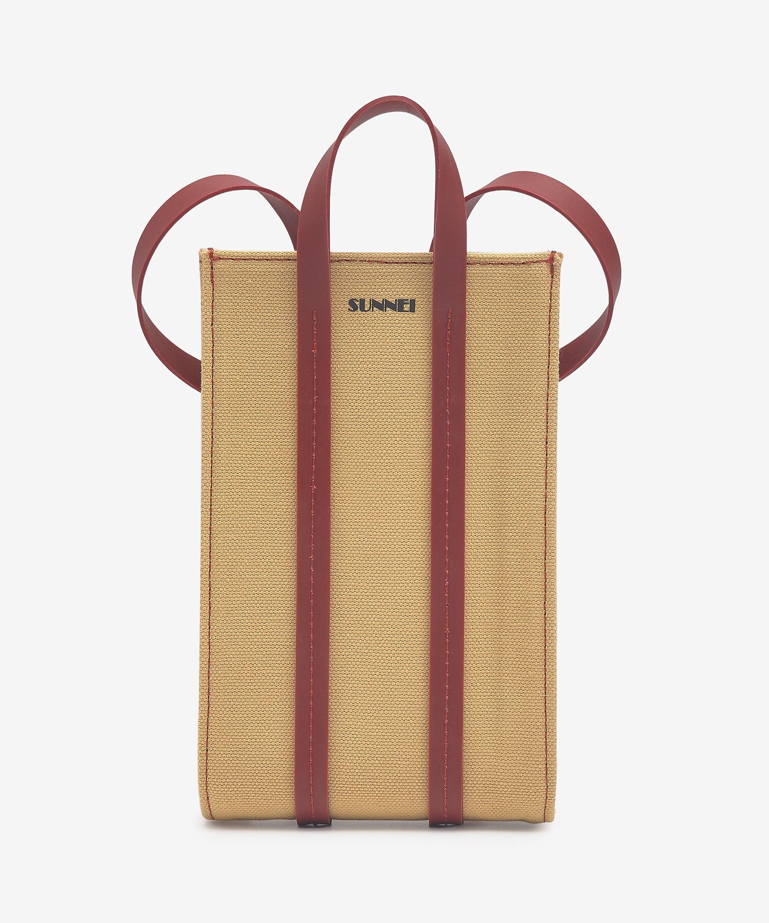 ★SUNNEI★ Micro Parallelepipedo Tote Bag Beige Red CACCXSLG MUSINSA | SUNNEI Micro Parallelepipedo Tote Bag - Beige:Red