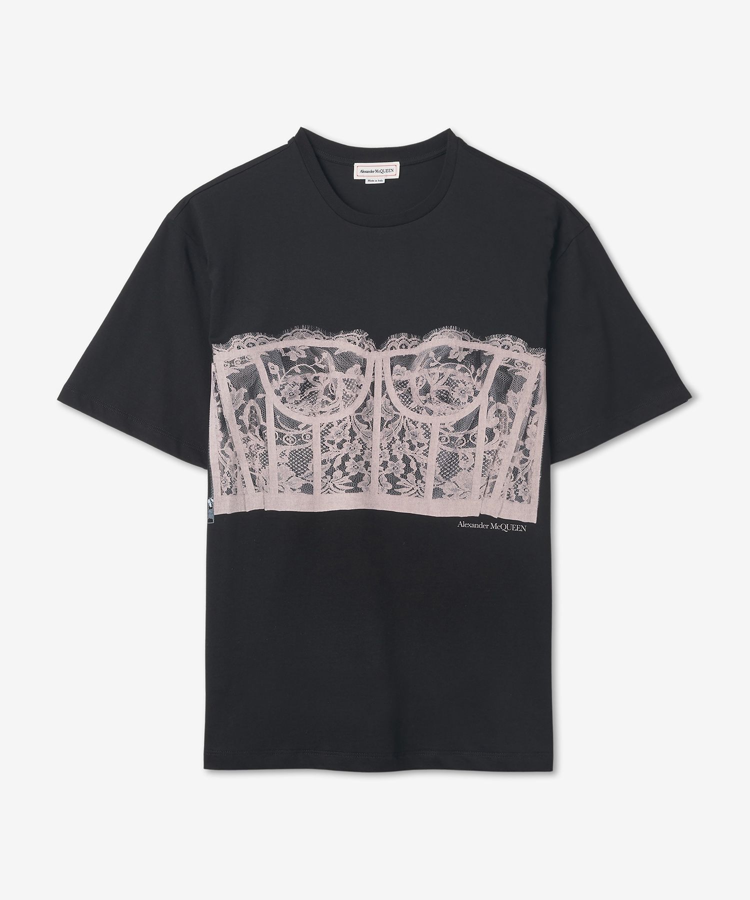 ★【ALEXANDER MCQUEEN】★LACE CORSET SHORT SLEEVE T SHIRT★ MUSINSA | ALEXANDER McQUEEN Lace corset short-sleeved T