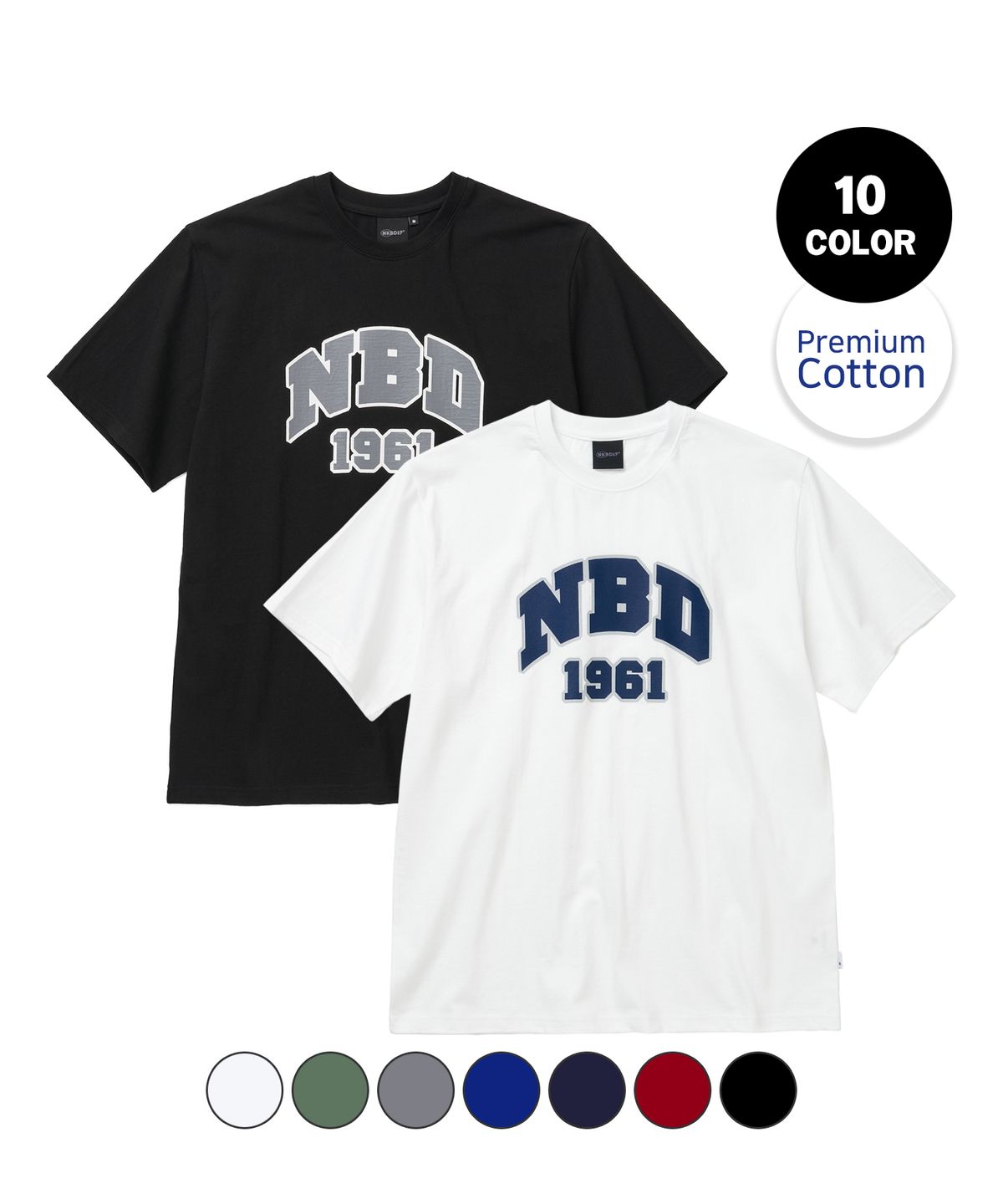 네이키드블러드(NAKEDBLOOD) NBD 클래식 로고 반팔 티셔츠 - 10 COLOR