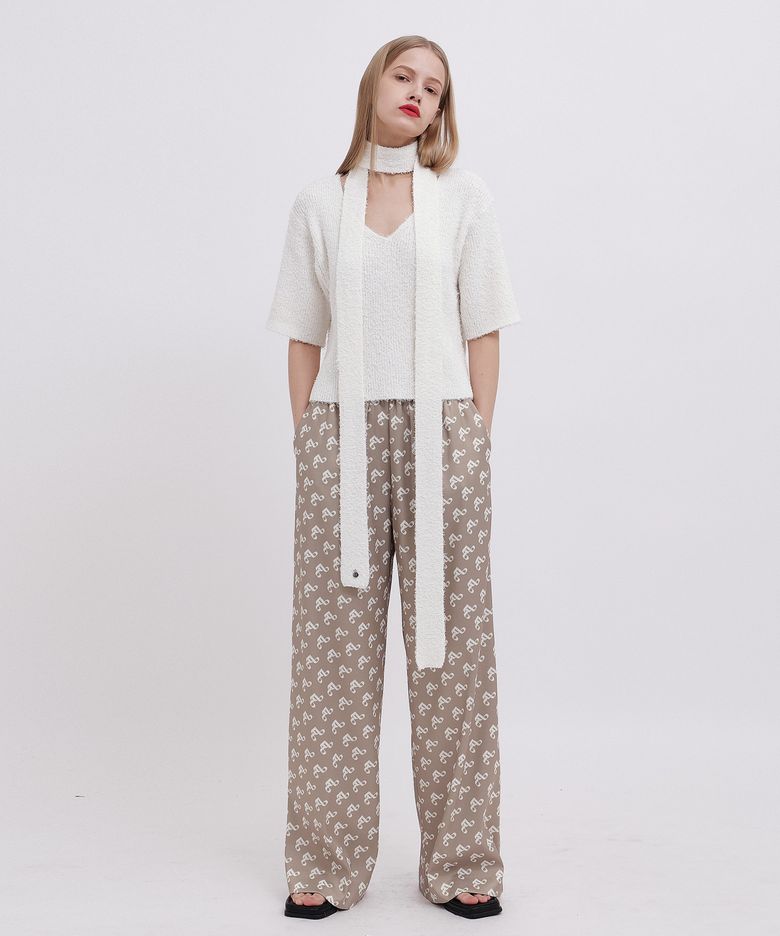 Pattern Lounge Pants Beige