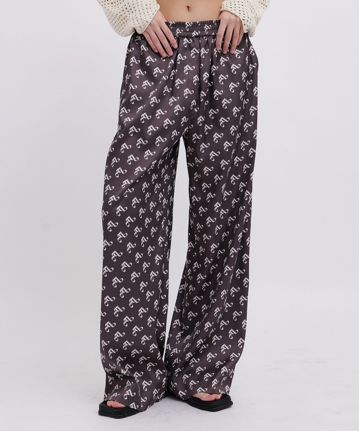 프롬웨얼(FROMWHERE) Pattern Lounge Pants Brown