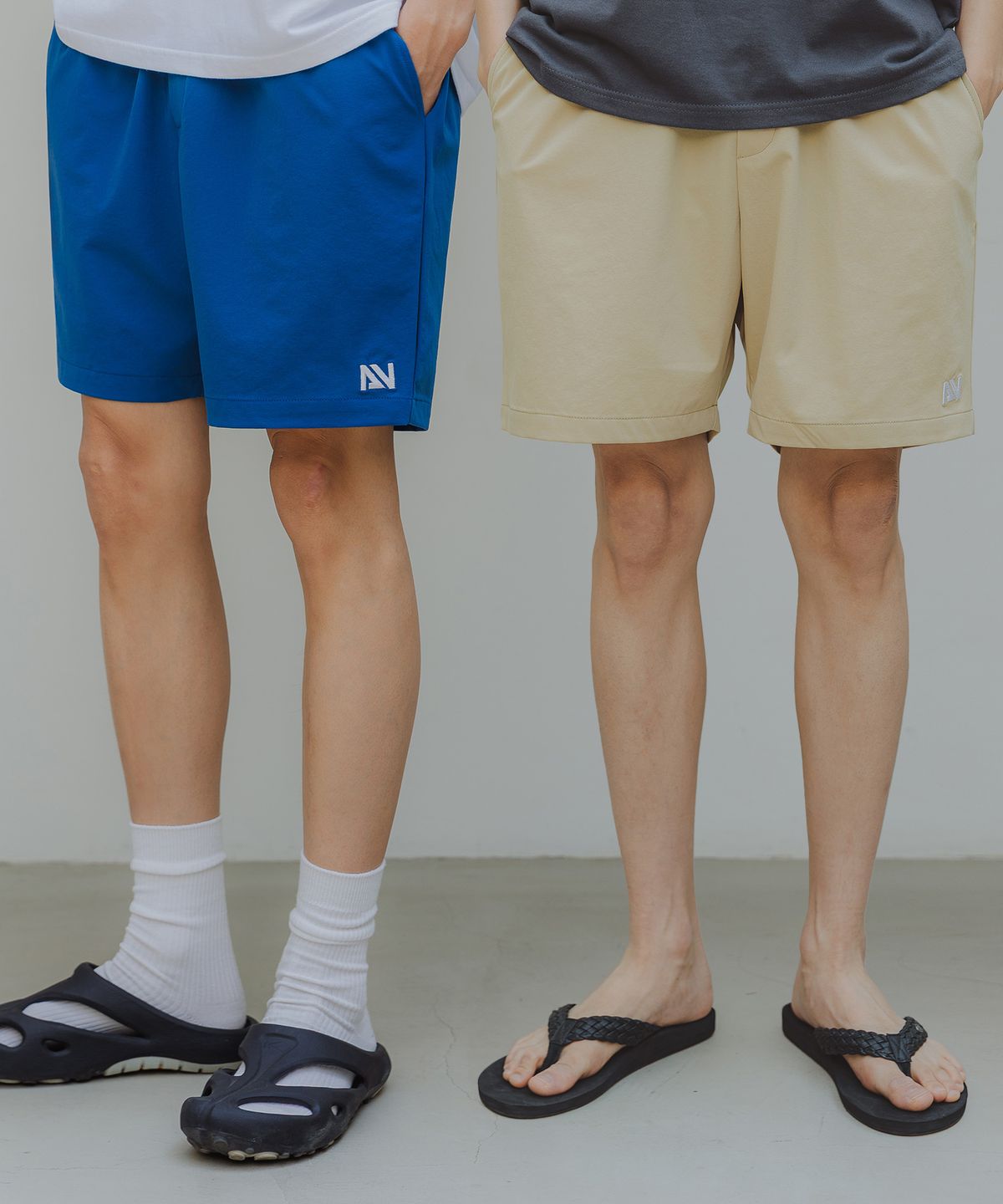 앨빈클로(ALVINCLO) [2PACK] 스트링 포인트 우븐 반바지 2종 패키지