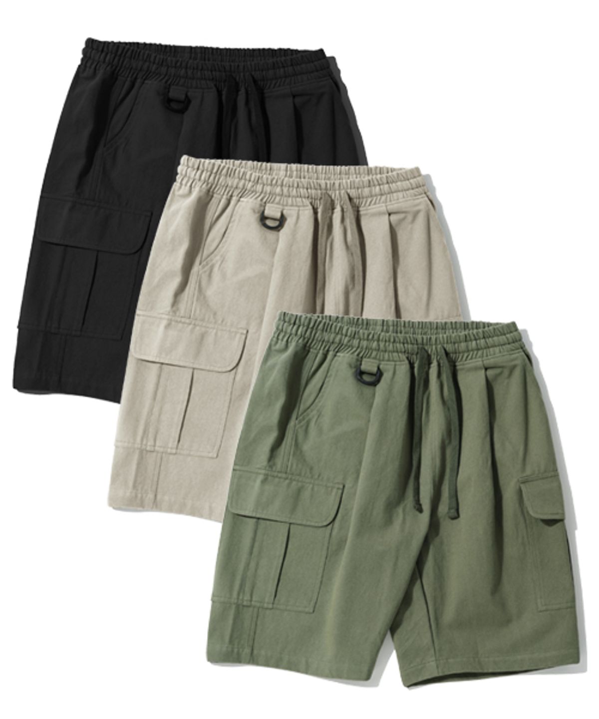 모더먼트(MODERMENT) [패키지] BDU 와이드 카고 반바지 2PACK