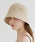 logo pendant raffia bucket hat (C006_beige)