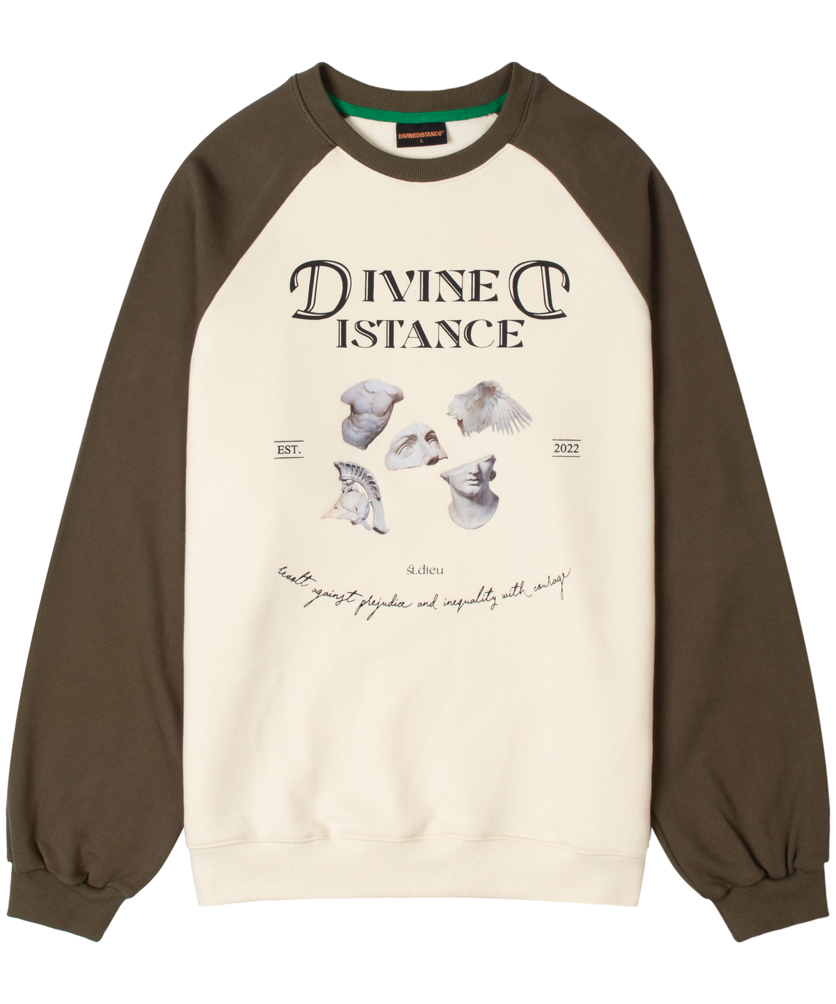 디바인디스턴스(DIVINE DISTANCE) 세인트 래글런 맨투맨 [올리브]