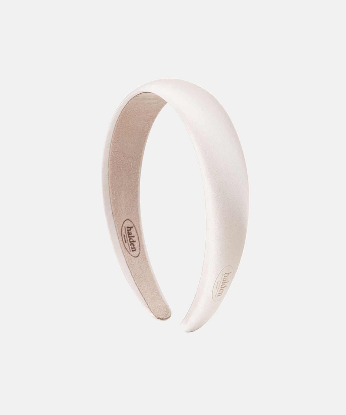 할렌(HALDEN) emboss logo satin hairband (H001_ivory)
