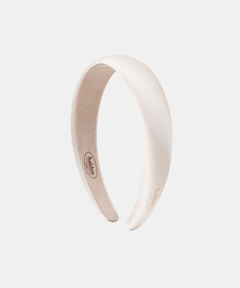 emboss logo satin hairband (H001_ivory)