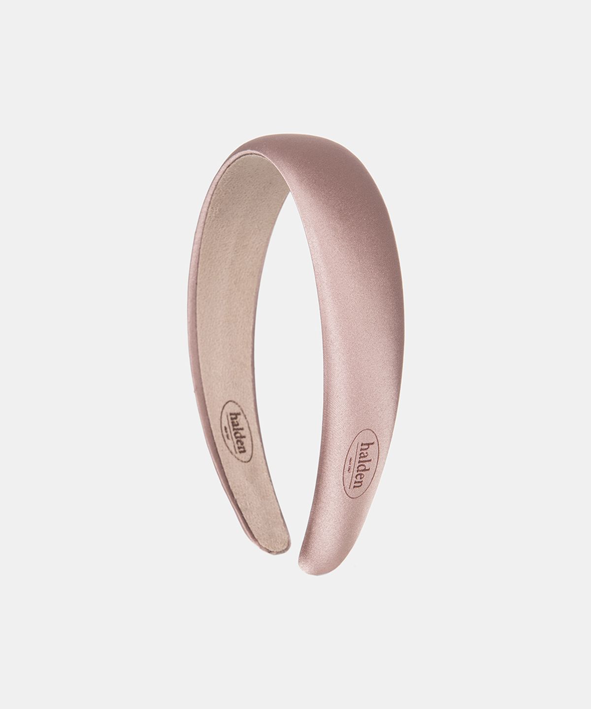 할렌(HALDEN) emboss logo satin hairband (H001_cocoa)
