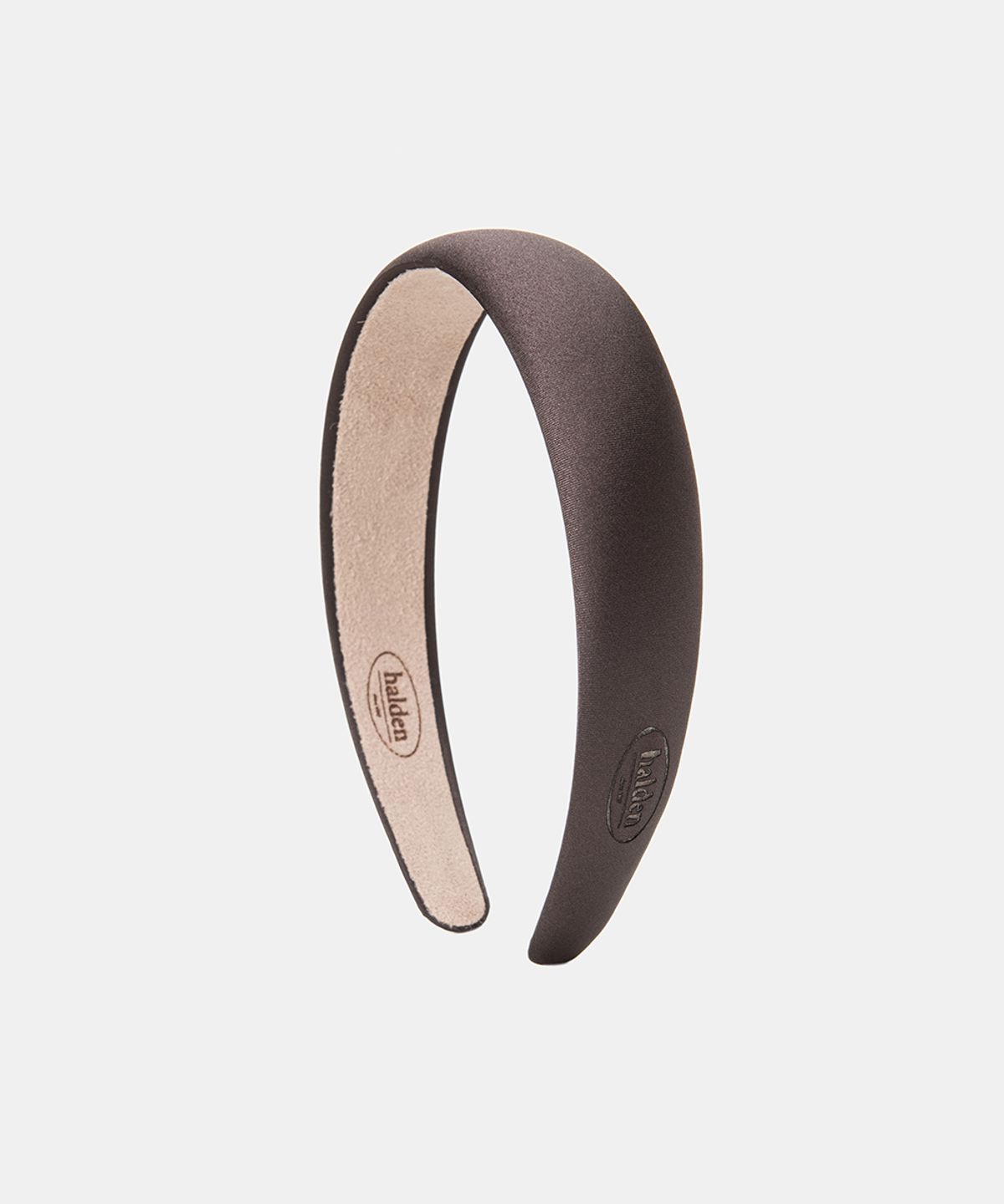 할렌(HALDEN) emboss logo satin hairband (H001_brown)