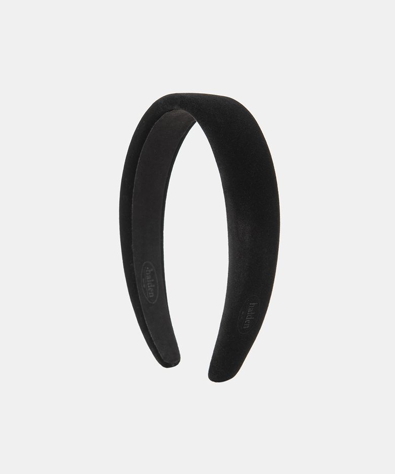 emboss logo velvet hairband (H003_black)