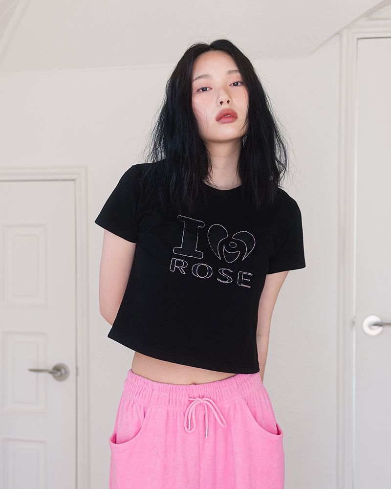 HAVISM★韓国★人気★ I ROSE CROP S/S TEE 半袖Tシャツ 3色 MUSINSA | HAVISM I ROSE CROP S/S TEE(BLACK)