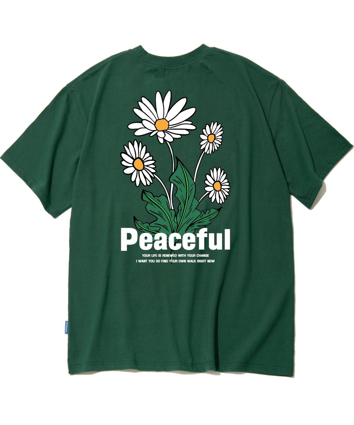 트립션(TRIPSHION) PEACEFUL DAISY BUNDLE GRAPHIC  티셔츠 - 그린