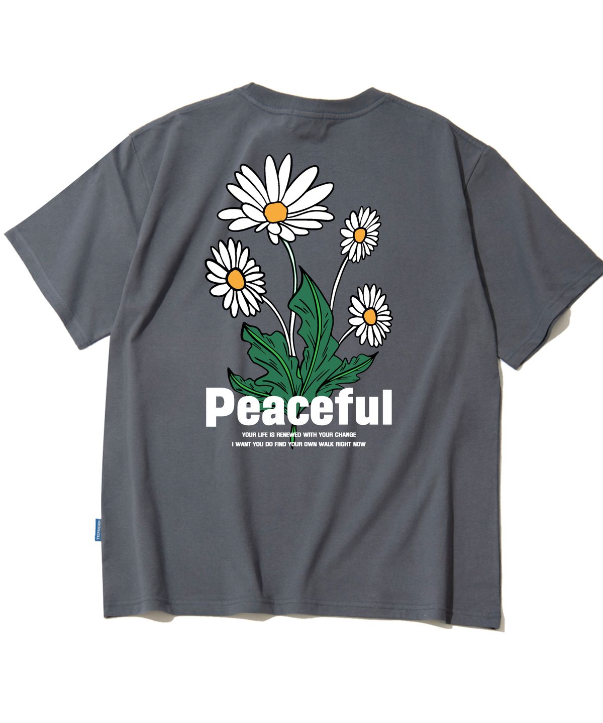 트립션(TRIPSHION) PEACEFUL DAISY BUNDLE GRAPHIC  티셔츠 - 그레이
