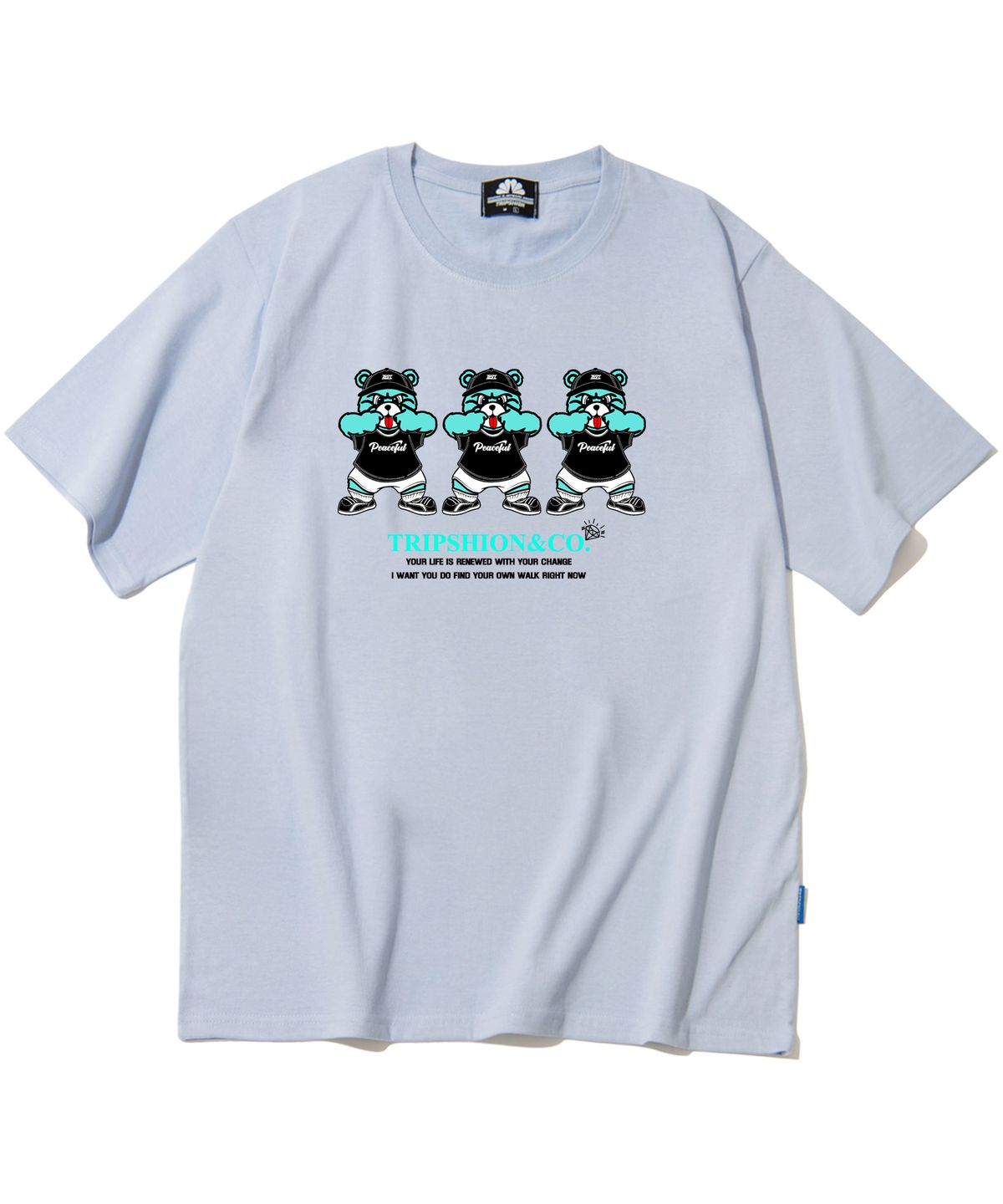 트립션(TRIPSHION) MINT CANDY BEAR LOGO 티셔츠 - 퍼플