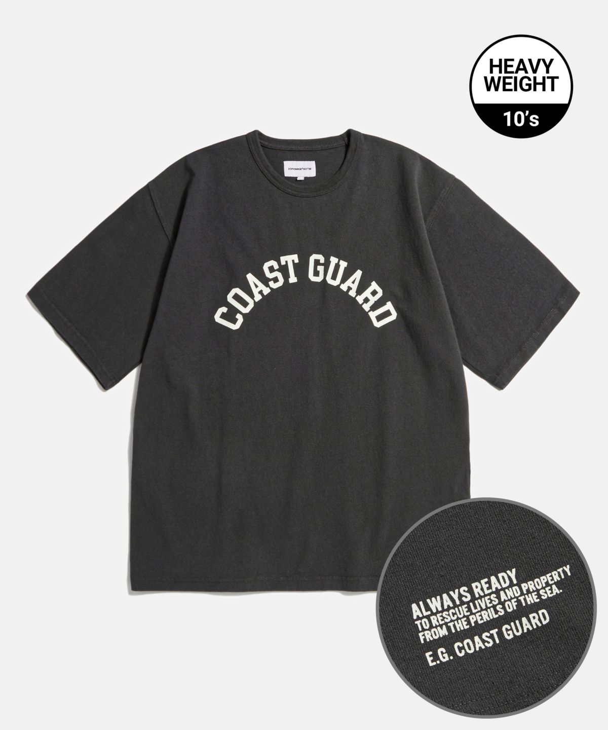 에스피오나지(ESPIONAGE) Coast Guard Heavy Weight Tee Vintage Black