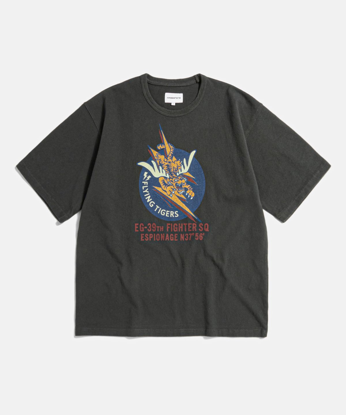 에스피오나지(ESPIONAGE) Flying Tigers Heavyweight Tee Vintage Black