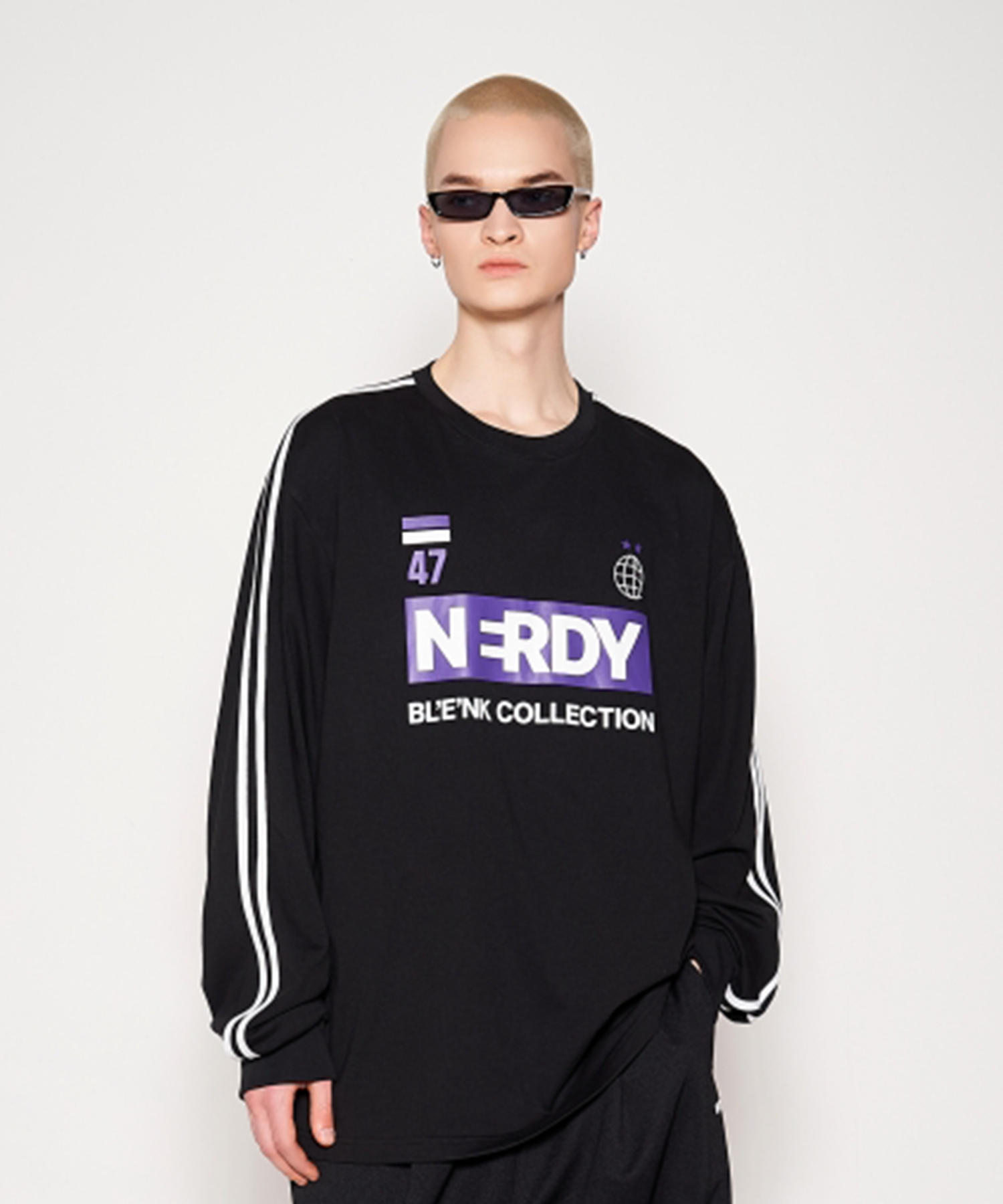 [ NERDY ]★韓国人気★FC JERSEY LONG SLEEVE T-SHIRT MUSINSA公式 | NERDY FC Jersey Long Sleeve T-Shirt Black