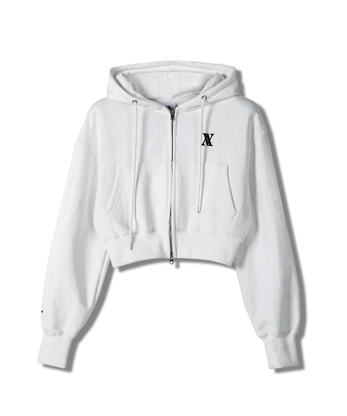 어반드레스(AVANDRESS) AV LOGO CROP HOOD ZIP-UP IVORY