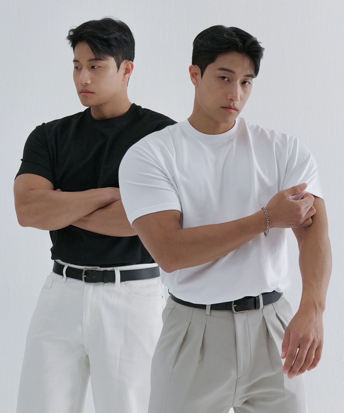 나인제트(NINEZ) [2PACK] 시그니처 헤비메쉬 머슬핏 티셔츠 NSTS03