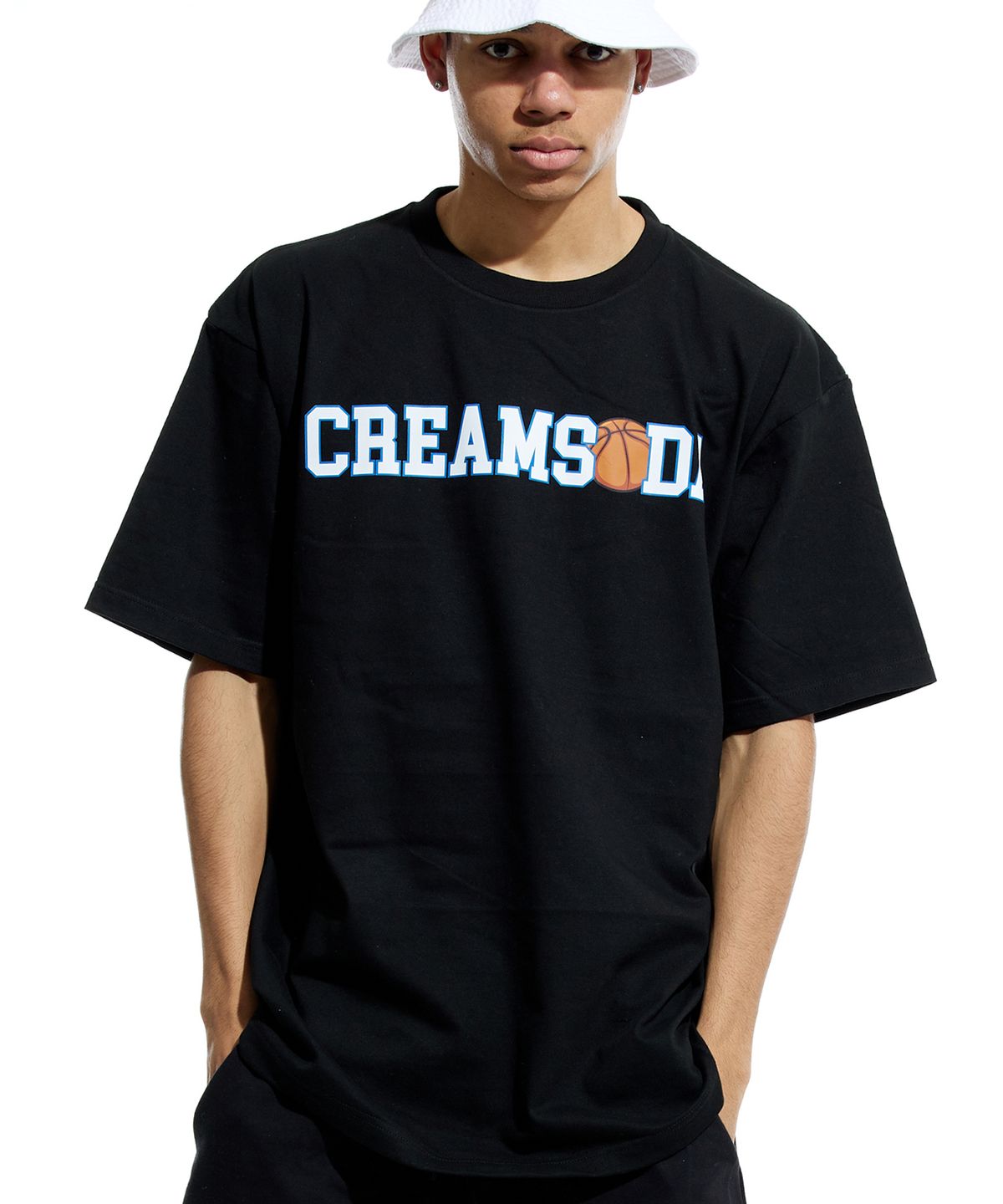 크림소다랩(CREAM SODA LAB) 씨알 볼러 반팔티 블랙 블루