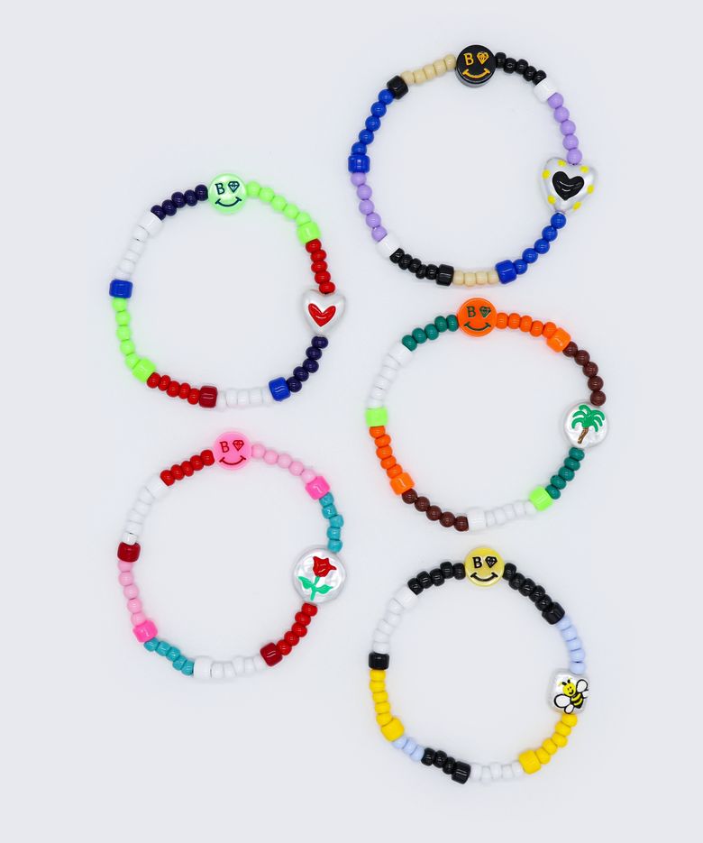 Unique color play smile beads Bracelet 유니크 컬러 플레이 스마일 참 비즈 팔찌