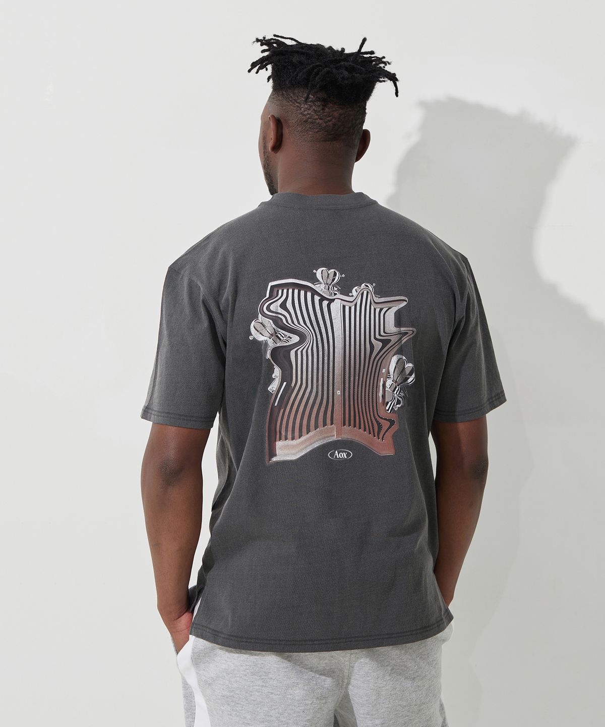 에이오엑스(AOX) Silver door Pigment T-shirt (Gray)
