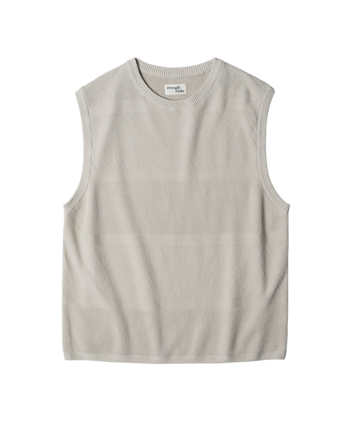 러프사이드(ROUGHSIDE) Crewneck Knit Vest Oatmeal