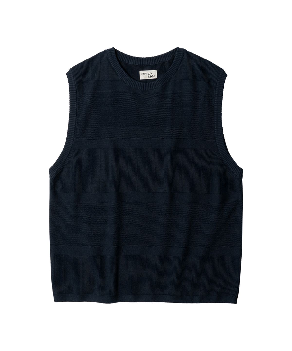 러프사이드(ROUGHSIDE) Crewneck Knit Vest Navy
