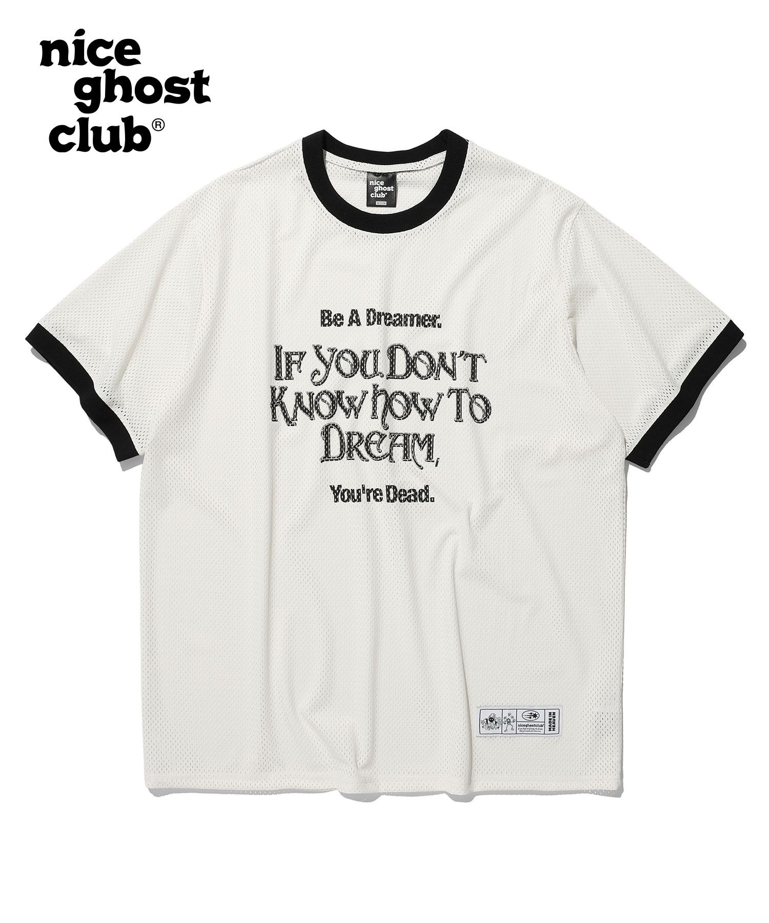 MUSINSA | NICE GHOST CLUB DREAMER MESH JERSEY TEE_IVORY(NG2DMUT516A)