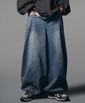 Extra Wide Balloon Pants - Deep Blue