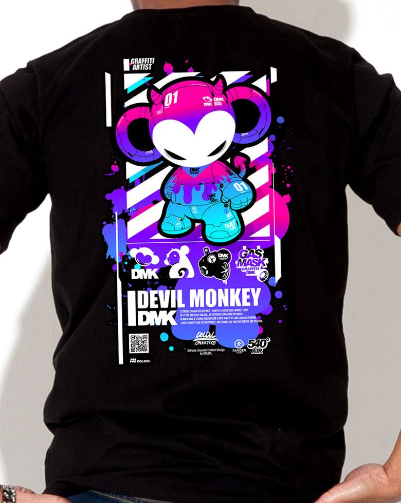 DMK_T-shirts_102 그래피티 아티스트 데빌몽키 dmk 캐릭터 그래픽 티셔츠 반팔티