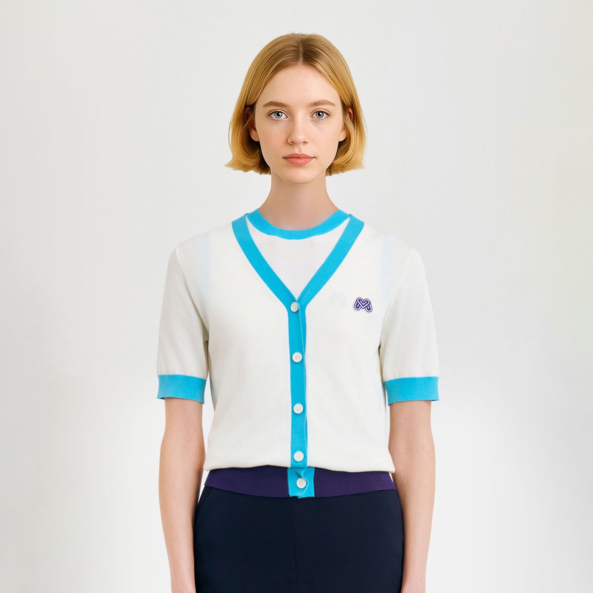마틴골프(MARTINE GOLF) Short Sleeve Cardigan_White