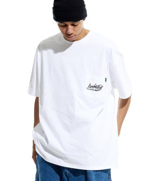 바스켓볼 오버핏 헤비웨이트 포켓 반팔티 화이트 블랙