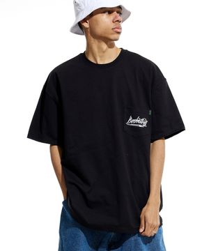 바스켓볼 오버핏 헤비웨이트 포켓 반팔티 블랙 화이트