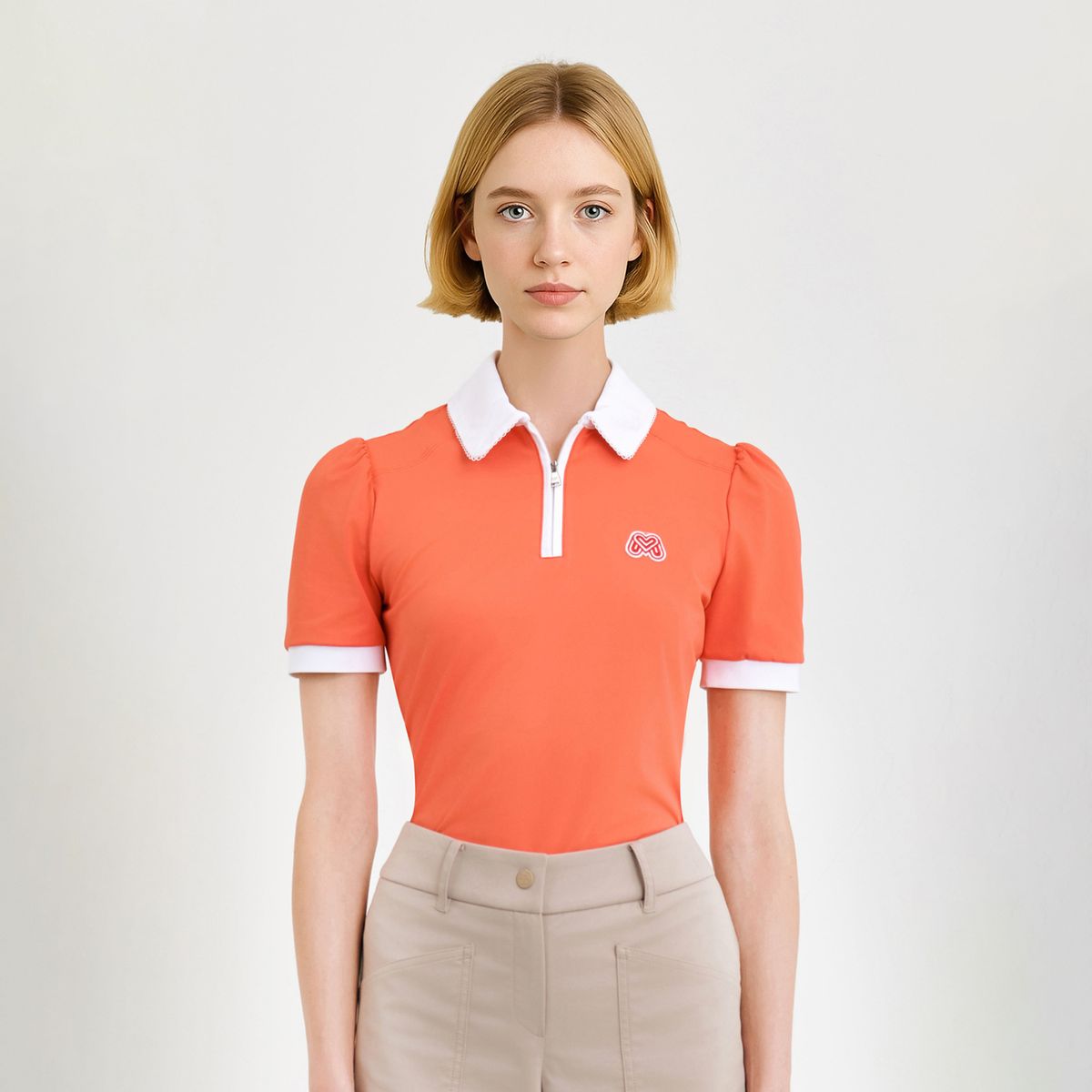 마틴골프(MARTINE GOLF) Classy Zip-up Shirts_Orange