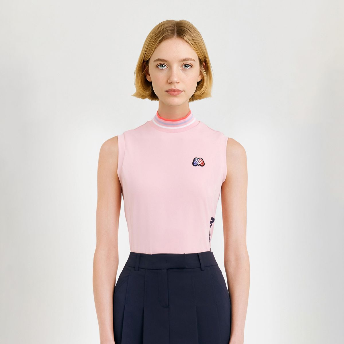마틴골프(MARTINE GOLF) Mock Neck Sleeveless Shirts_Pink