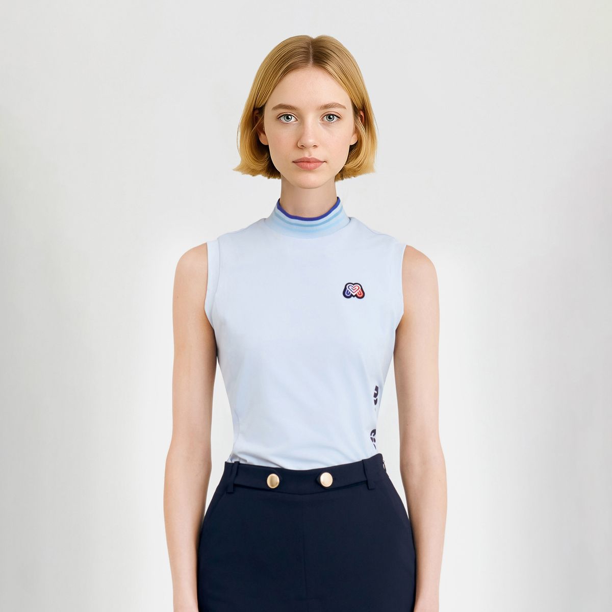 마틴골프(MARTINE GOLF) Mock Neck Sleeveless Shirts_S/Blue