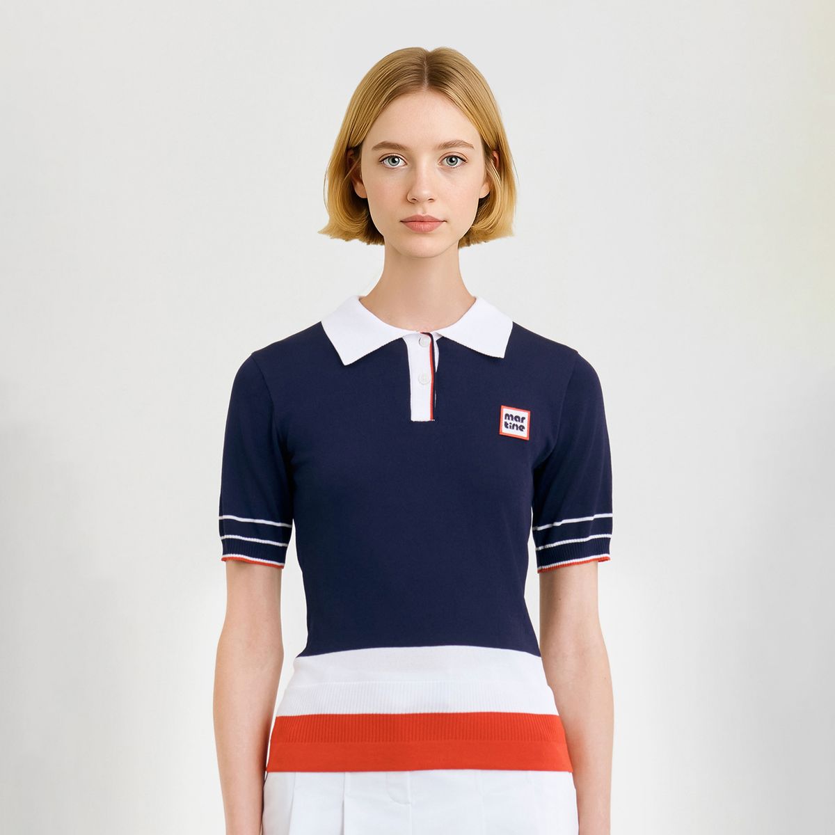마틴골프(MARTINE GOLF) Color Combi Collar Sweater_Navy