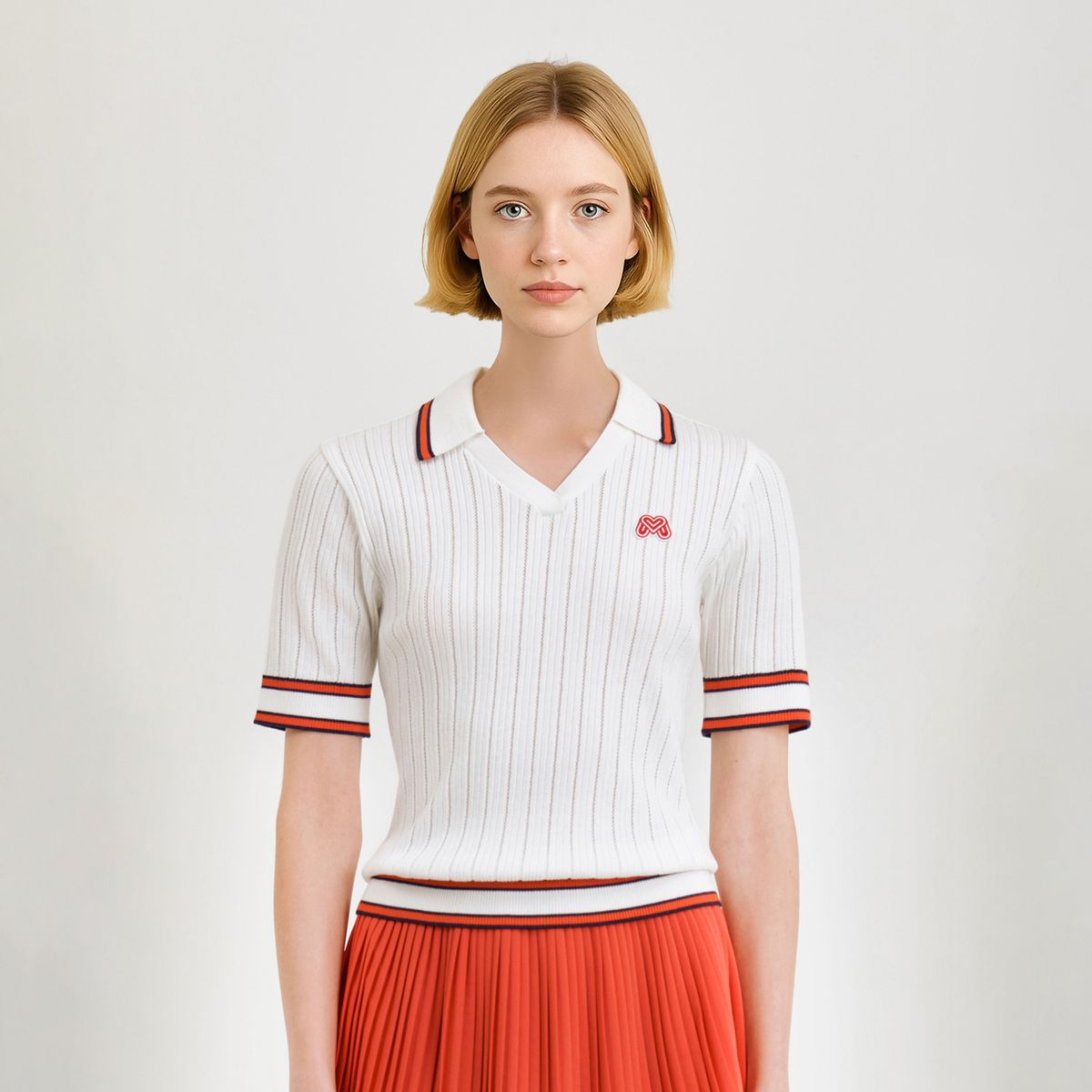 마틴골프(MARTINE GOLF) Tip Point Collar Sweater_White