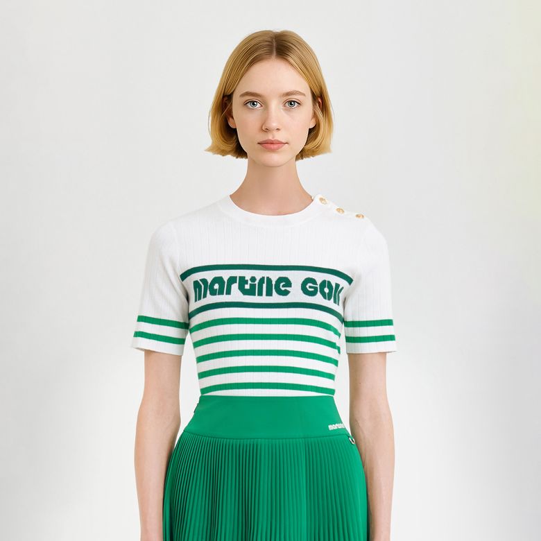Stripe Round Sweater_Green